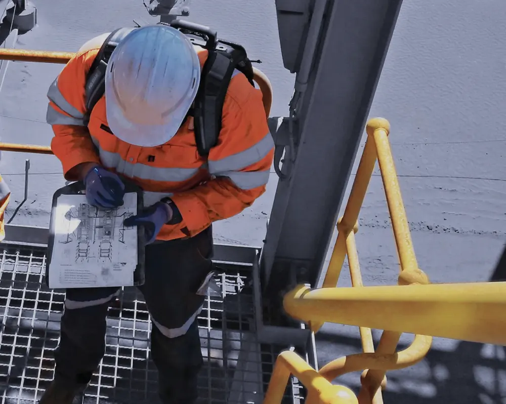 Engineer capturing site measurements